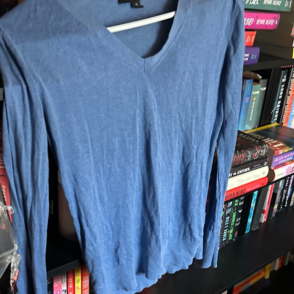 Banana Republic Women’s V-Neck Long Sleeve Top - Denim Blue